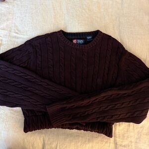 Crew neck vintage cropped sweater